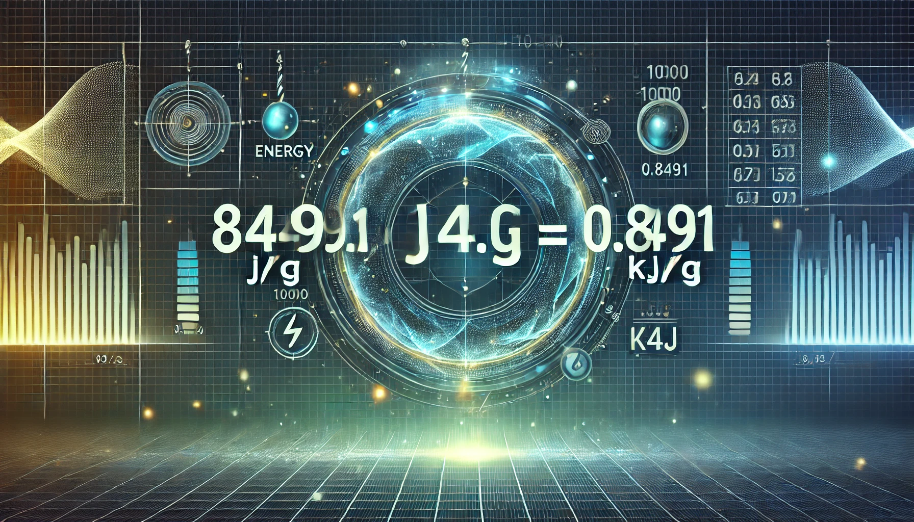 849.1j/g to kj/g​ energy unit conversion explained.