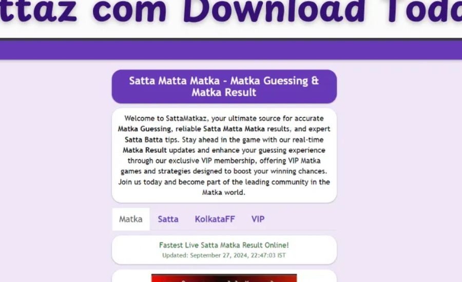 Sattaz.com online platform for live Matka results and guessing.